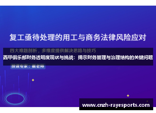 西甲俱乐部财务透明度现状与挑战：揭示财务管理与治理结构的关键问题