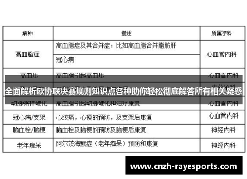 全面解析欧协联决赛规则知识点各种助你轻松彻底解答所有相关疑惑
